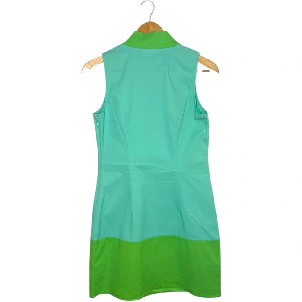 Sail to Sable Classic Colorblock Sleeveless Shift Dress green and blue Xs - Picture 2 of 5